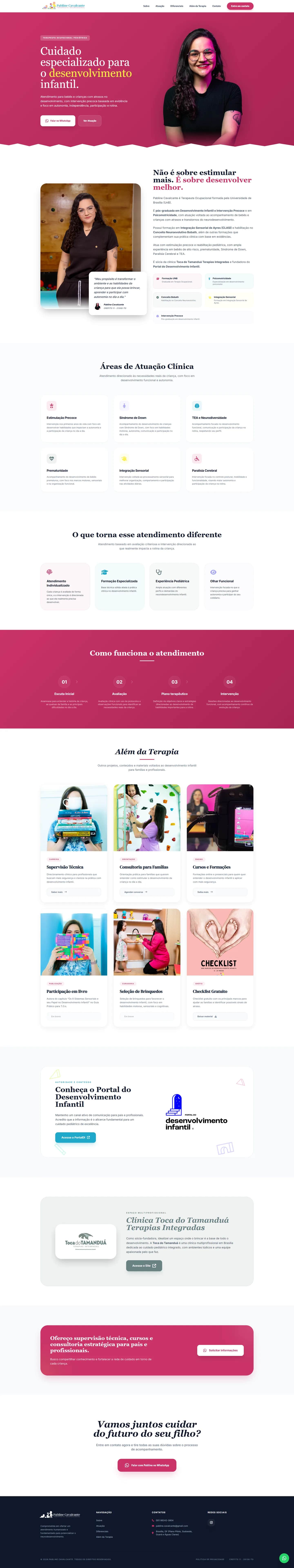 Screenshot do site da terapeuta Pabline Cavalcante