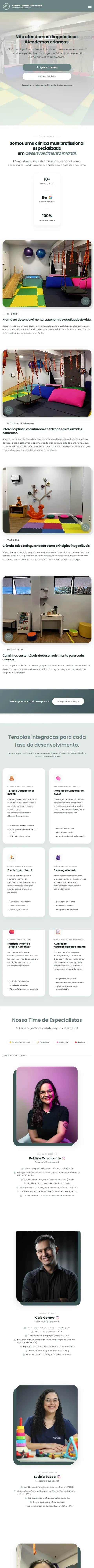 Screenshot do site da Clínica Toca do Tamanduá